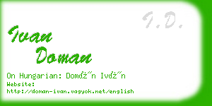 ivan doman business card